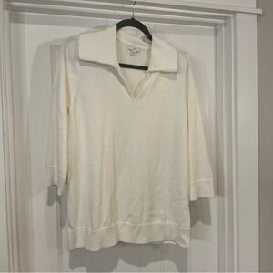J. Jill off white short sleeved Sweater. Size M